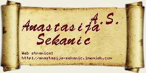 Anastasija Sekanić vizit kartica